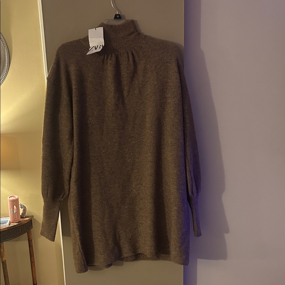 ZARA Women’s Brown Turtleneck Sweater Dress